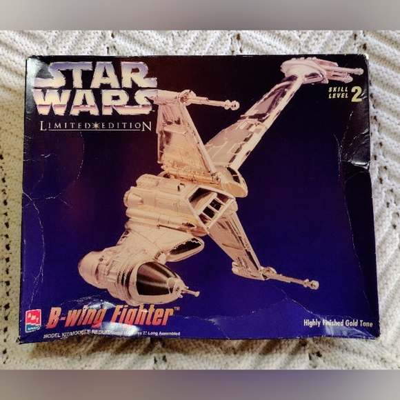 Star Wars B-Wing Fighter 1995 Gold Tone Limited Edition OB Vintage AMT ERTL 8780 - Picture 1 of 9